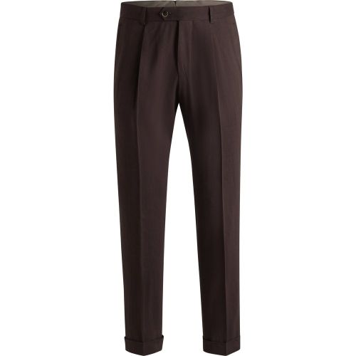 Pantalon à pinces en lin et laine - Boss - Modalova