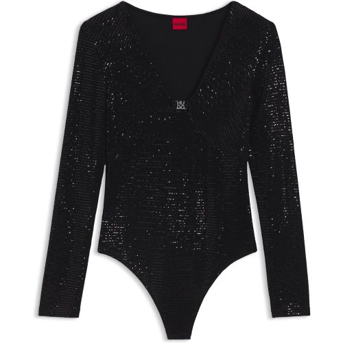Body en jersey stretch brillant à logo revisité - HUGO - Modalova