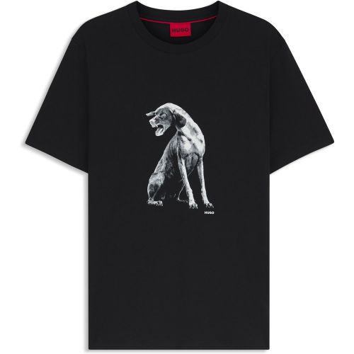 T-shirt en jersey de coton à motif chien artistique - HUGO - Modalova