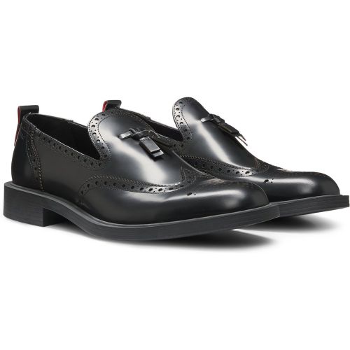 Mocassins en cuir à détails richelieu - HUGO - Modalova