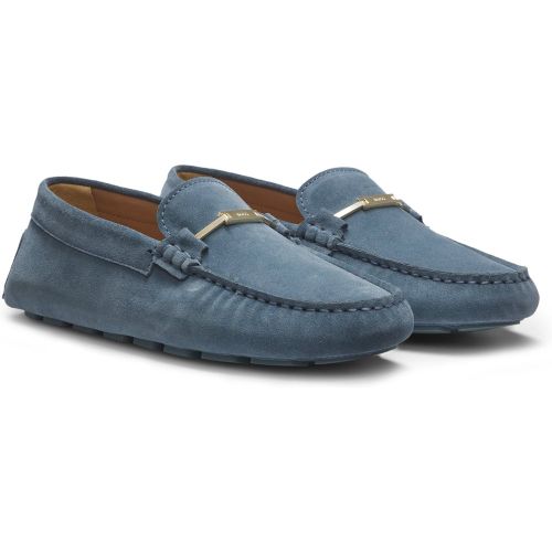 Mocassins en cuir suédé avec semelle extérieure à picots - Boss - Modalova