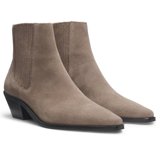 Bottines en cuir suédé à talon cubain - Boss - Modalova