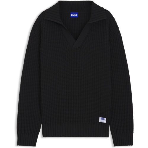 Pull Oversize à la structure gaufrée et col Johnny - HUGO - Modalova