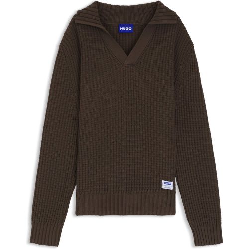 Pull Oversize à la structure gaufrée et col Johnny - HUGO - Modalova