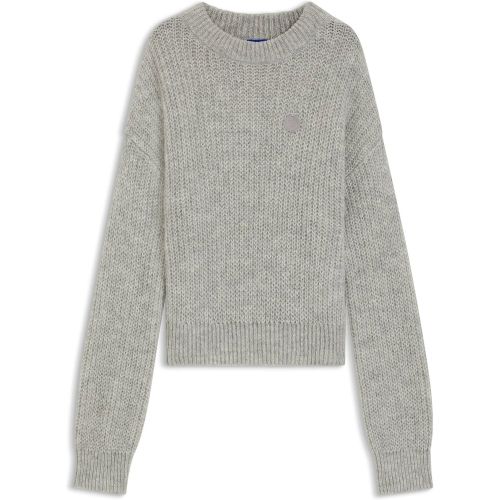 Pull Relaxed en maille avec badge Happy - HUGO - Modalova
