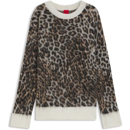 Pull ample en maille jacquard à motif léopard - HUGO - Modalova