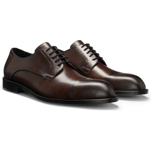 Chaussures derby en cuir à bout droit - Boss - Modalova