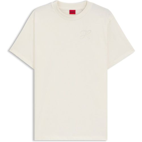 T-shirt Relaxed en jersey de coton à monogramme brodé - HUGO - Modalova