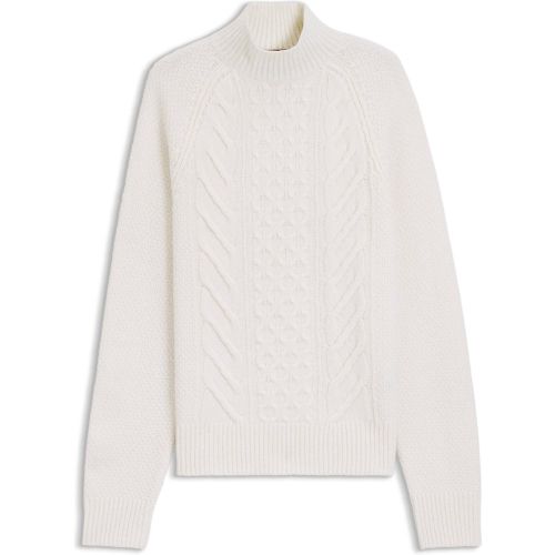 Pull à maille torsadée en laine vierge et soie - Boss - Modalova