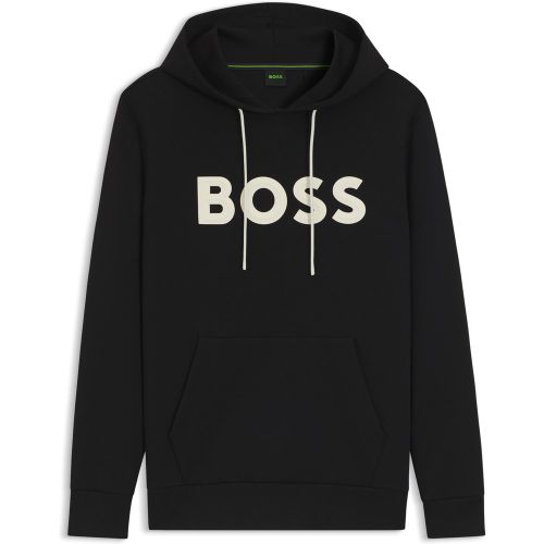 Sweat à capuche en coton mélangé avec logo moulé - Boss - Modalova