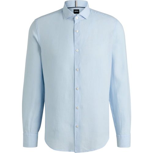 Chemise Casual en lin avec col italien - Boss - Modalova