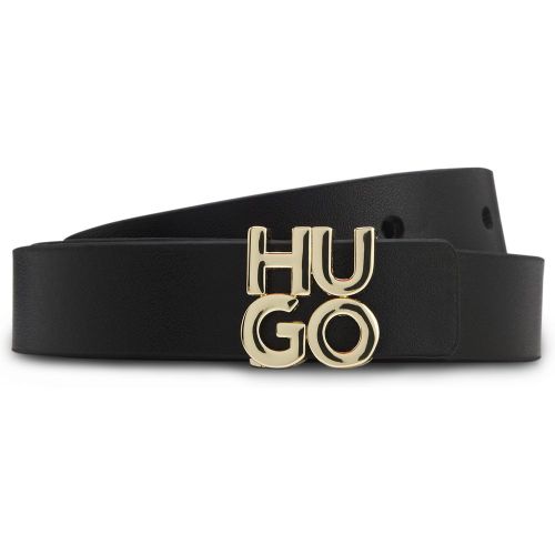 Ceinture en cuir italien avec boucle à logo revisité - HUGO - Modalova