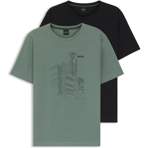 Lot de deux t-shirts en jersey de coton stretch - Boss - Modalova