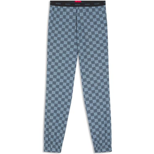 Bas de pyjama en coton stretch avec imprimé logo empilé - HUGO - Modalova