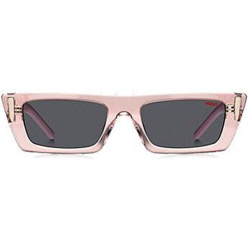 Lunettes de soleil en acétate rose avec monogramme en relief - HUGO - Modalova