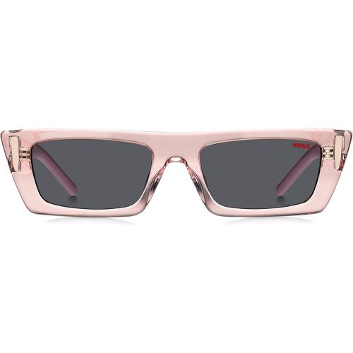 Lunettes de soleil en acétate rose avec monogramme 3D - HUGO - Modalova