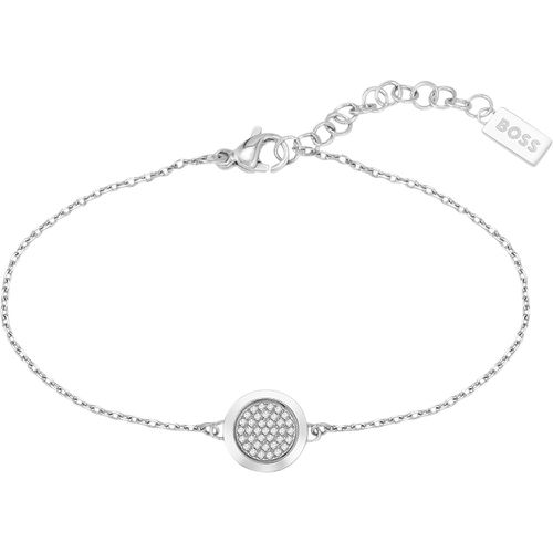 Bracelet chaîne avec médaillon en cristaux pavés - Boss - Modalova