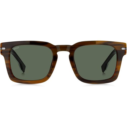 Lunettes de soleil en acétate à motif avec garnitures en métal argenté - Boss - Modalova