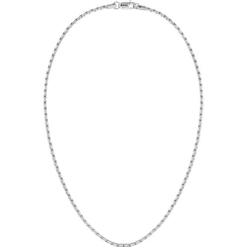 Collier argenté avec fermoir mousqueton logoté - Boss - Modalova