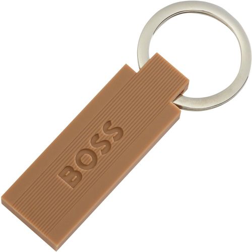 Porte-clés en silicone camel et laiton avec logo - Boss - Modalova
