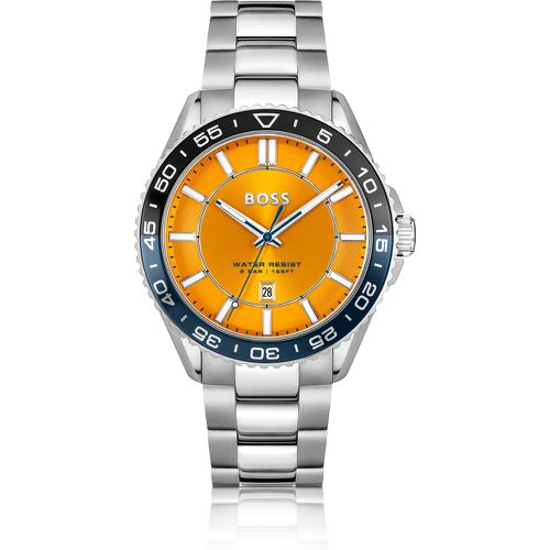 Montre ée à cadran orange et lunette rotative - Boss - Modalova