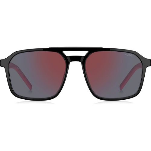 Lunettes de soleil à double pont et branches bicolores - HUGO - Modalova