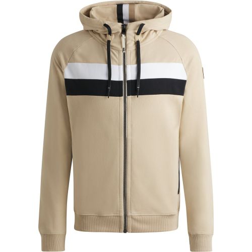 Sweat à capuche d’équitation en coton stretch italien avec fermeture éclair - Boss - Modalova
