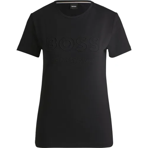 T-shirt d’équitation en coton stretch à logo brodé - Boss - Modalova