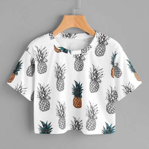 T-shirt court imprimé ananas - SHEIN - Modalova