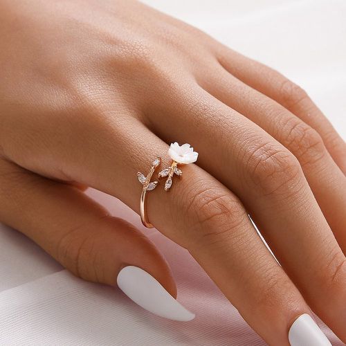 Pièce Bague à fleur avec strass - SHEIN - Modalova