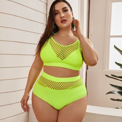 Bikini fluo avec résille - SHEIN - Modalova