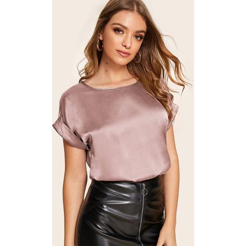 Top unicolore en satin - SHEIN - Modalova