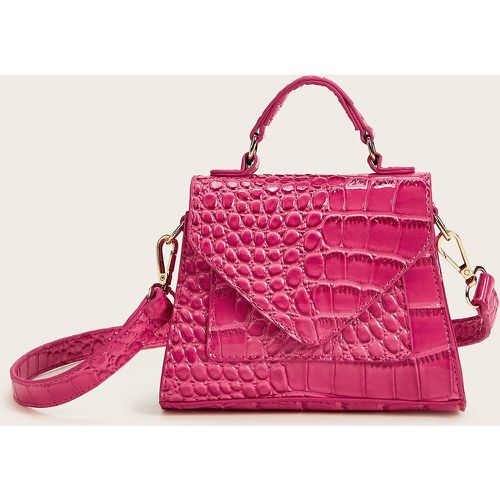 Cartable en similicuir vernis à motif crocodile - SHEIN - Modalova