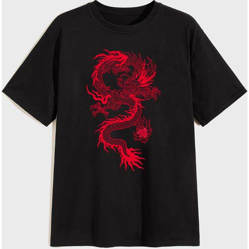 T-shirt à imprimé dragon à manches courtes - SHEIN - Modalova