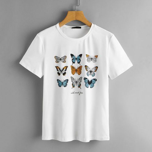 T-shirt à motif papillon - SHEIN - Modalova