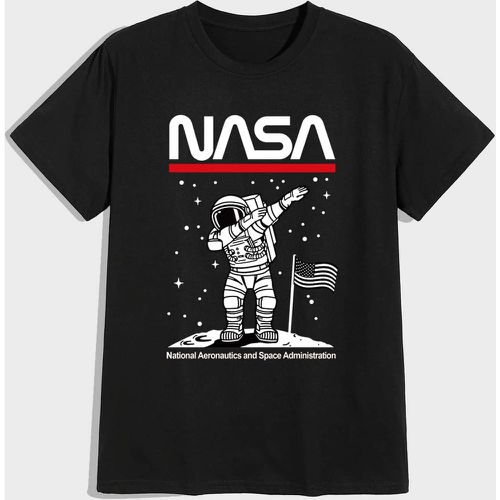 T-shirt à motif astronaute et slogan - SHEIN - Modalova