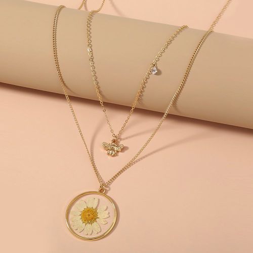 Collier avec pendentif de fleur - SHEIN - Modalova