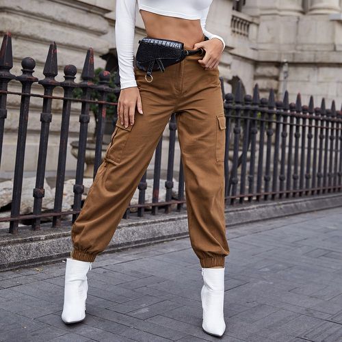 Pantalon avec poche et boutons - SHEIN - Modalova