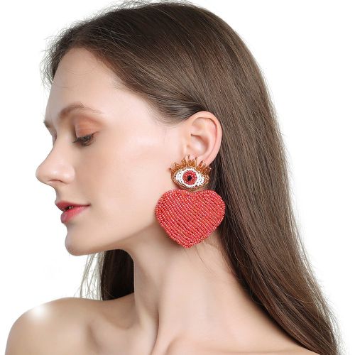 Boucles d'oreilles éblouissantes perlées design cœur - SHEIN - Modalova