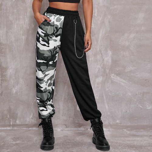 Pantalon à motif camouflage à chaîne - SHEIN - Modalova