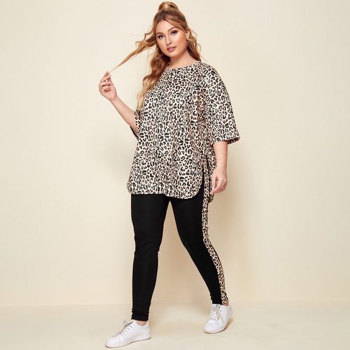 Ensemble t-shirt léopard et pantalon - SHEIN - Modalova