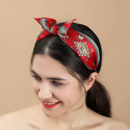 Cerceau à cheveux à motif floral avec nœud - SHEIN - Modalova