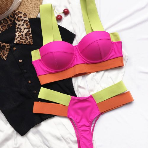 Bikini avec blocs de couleur - SHEIN - Modalova