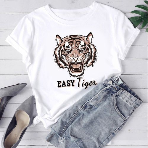 T-shirt avec imprimé tigre - SHEIN - Modalova