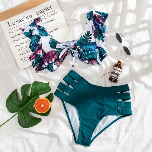 Bikini à tropical avec plis - SHEIN - Modalova