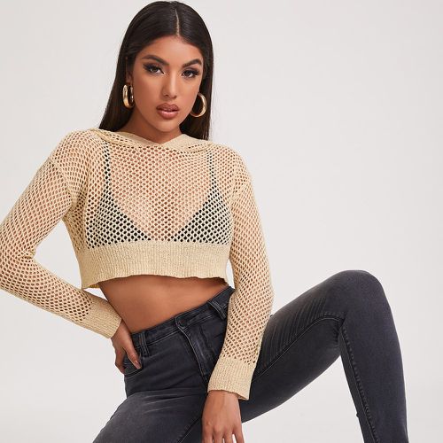 Pull court transparent en tricot (sans soutien-gorge) - SHEIN - Modalova