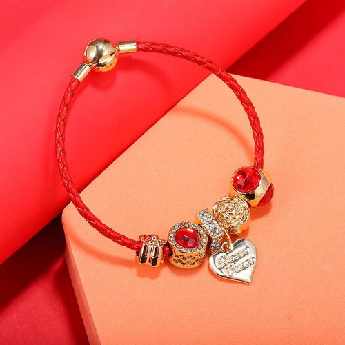 Bracelet avec détail cœur et fleur - SHEIN - Modalova