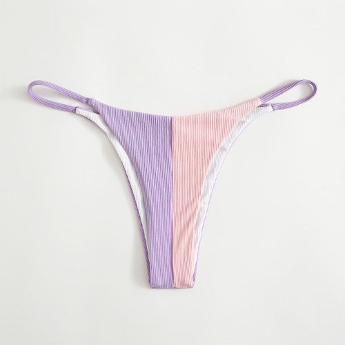Bas de bikini bicolore côtelé - SHEIN - Modalova