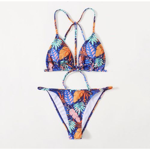 Bikini à motif tropical avec nœud - SHEIN - Modalova
