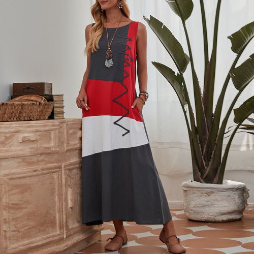 Robe tunique avec blocs de couleurs et poche - SHEIN - Modalova